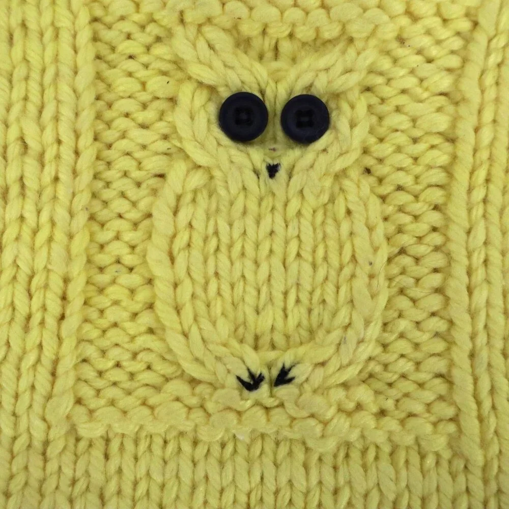 Hand-Knitted Pot Holder Yellow Trivet Kitchen Kitschy Cottagecore 70s Grannycore